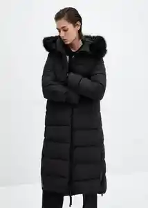 Abrigo Anorak Deluxy Negro Talla XS Mujer Mango