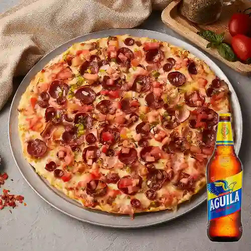 Combo Pizza Mixta + Aguila 350 ml