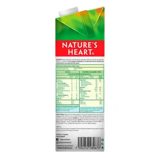 Natures Heart Leche De Arroz Organico Sin Azucar