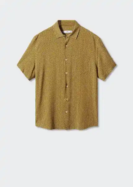 Camisa Cabo Ocre Talla L Hombre Mango