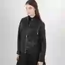 Chaqueta Biker Imitación Piel Negro S Fuera de Serie