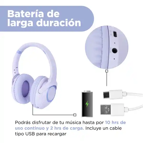 Audífonos Inalámbricos Life is For Fun Morado Mod Wb205 Miniso