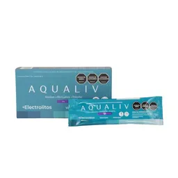 Aqualiv Bebida en Polvo Con Electrolitos Sabor Uva