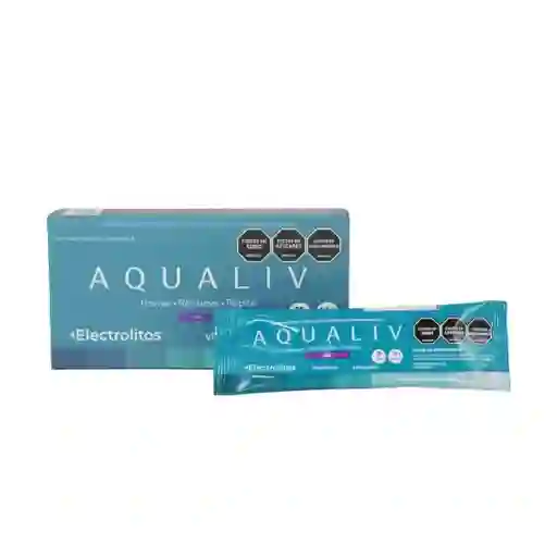 Aqualiv Bebida en Polvo Con Electrolitos Sabor Uva