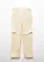 Pantalón Cargo Crudo Talla L Mujer Mango