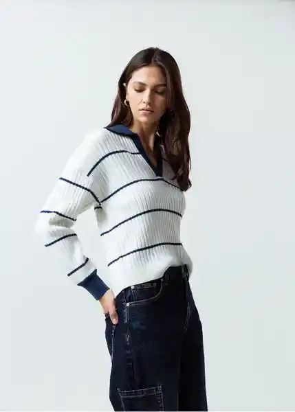 Buzo Tejido Mujer Crudo Puro Claro Talla L 582G012 Naf Naf