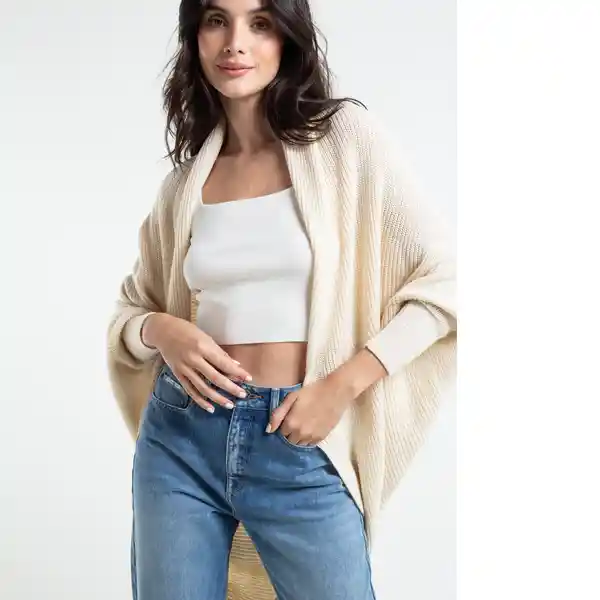 Saco Tejido Marina Crudo Marfil Claro Talla Ml Naf-Naf 