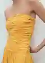 Top Sunny Mostaza Talla S Mujer Mango