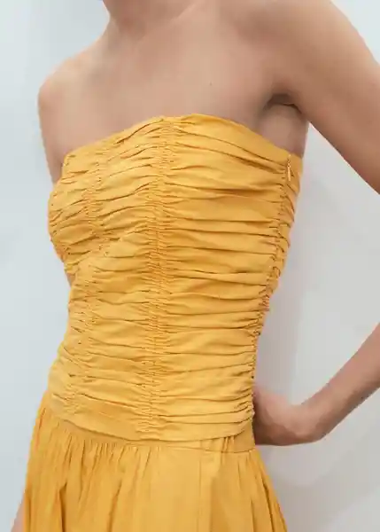 Top Sunny Mostaza Talla S Mujer Mango