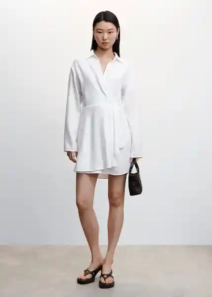 Vestido Power Blanco Talla M Mujer Mango