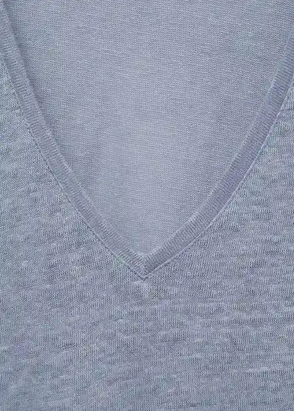 Camiseta Linito Celeste Talla S Mujer Mango