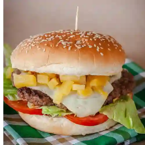 Hamburguesa Hawaina+papas + Pepsi 500ml
