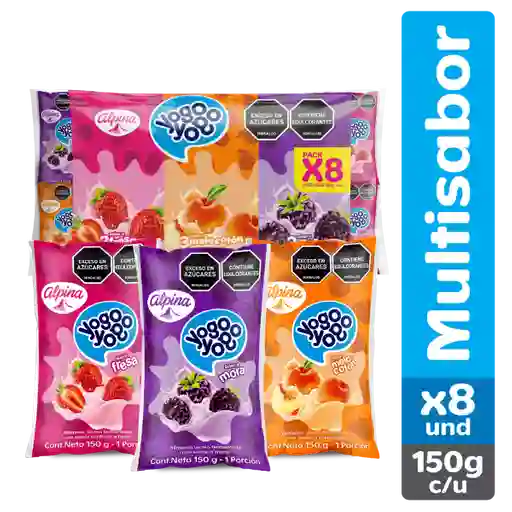 Yogo Yogo Multisabor Bolsa 150 g x 8 Und