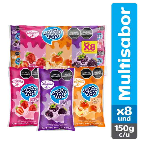 Yogo Yogo Multisabor Bolsa 150 g x 8 Und