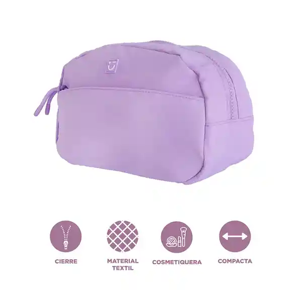 Cosmetiquera Con Cierre Enfrente Lila Miniso