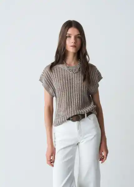 Suéter Tejido Mujer Café Merengue Medio Talla M 483G085 Naf Naf