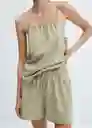 Short Pijama Aire Khaki Talla M Mujer Mango