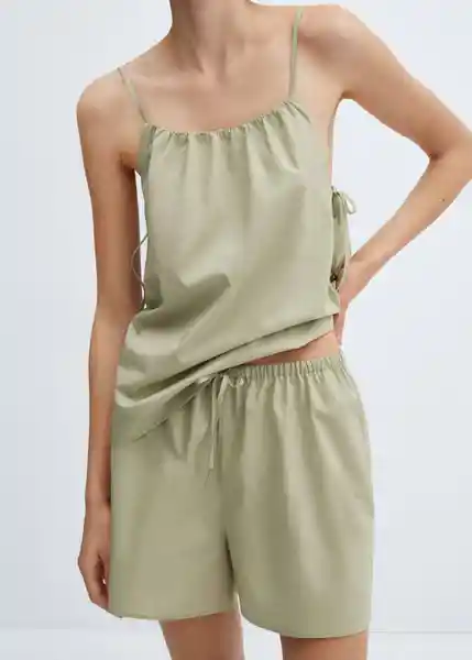 Short Pijama Aire Khaki Talla M Mujer Mango