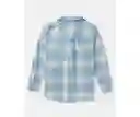 Camisa Mujer Cuadro Azul Talla X-Small American Eagle