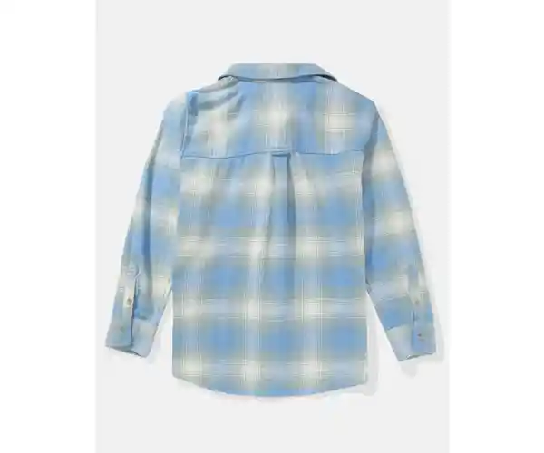 Camisa Mujer Cuadro Azul Talla X-Small American Eagle