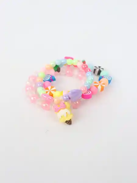 Set Pulsera Ice Cream Colores Fuxia