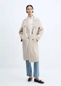 Abrigo Picarol Piedra Talla L Mujer Mango