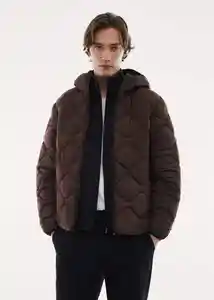 Abrigo Anorak Hyper Burdeos Talla XL Hombre Mango