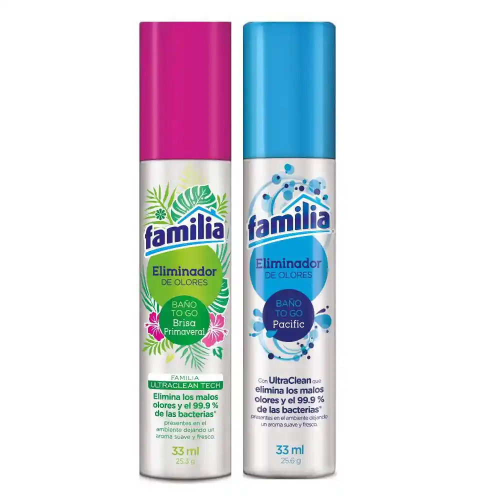 Eliminador De Olores Familia Baño To Go X 33 Ml