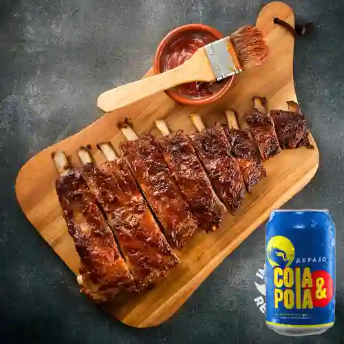 Combo Costillitas de Cerdo + Cola & Pola 355 ml