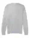 American Eagle Suéter Icon Cuello v Gris Claro Talla Medium