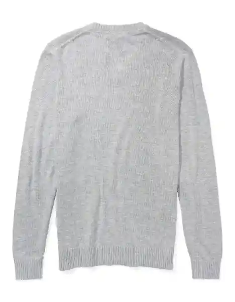 American Eagle Suéter Icon Cuello v Gris Claro Talla Medium