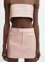 Falda Lotus Rosa Talla 38 Mujer Mango