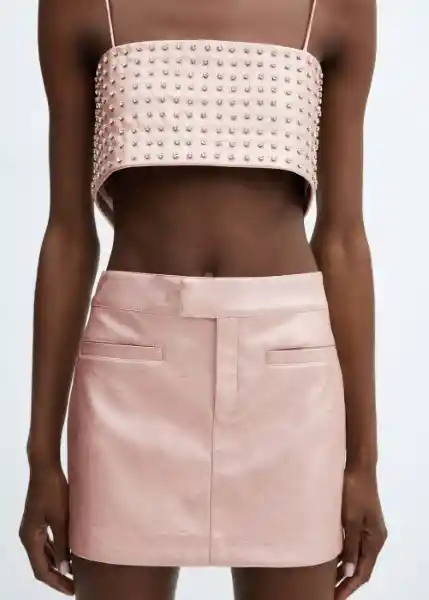 Falda Lotus Rosa Talla 38 Mujer Mango