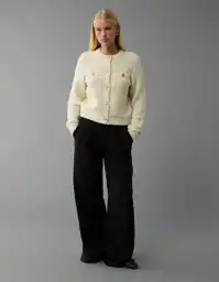 Suéter Tejido Mujer Blanco Talla SMALL 1310106 American Eagle