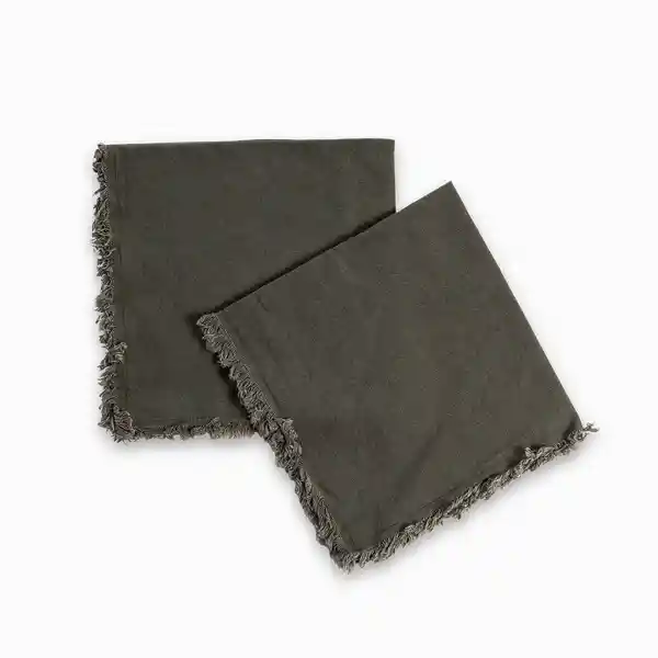 Set de Servilleta de Tela Flecos Verde Ambiente Gourmet
