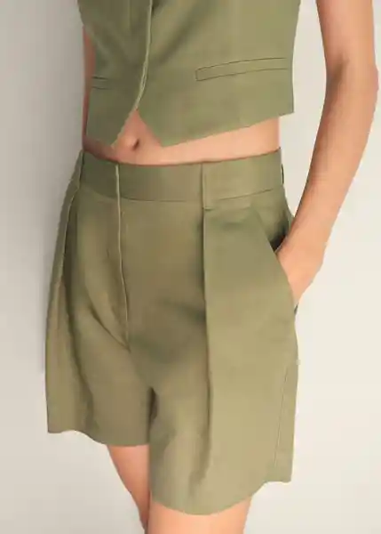 Bermuda Max Khaki Talla 42 Mujer Mango