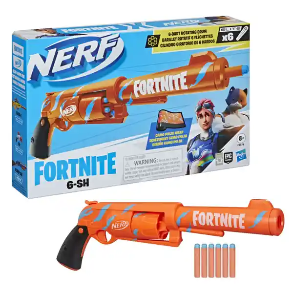 Nerf Lanzador Fortnite 6-Sh Pulso de Camuflaje