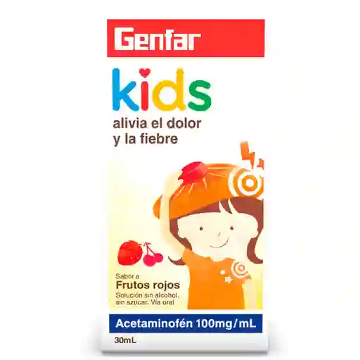 Genfar Kids Solución Oral Sabor a Frutos Rojos (100 mg)