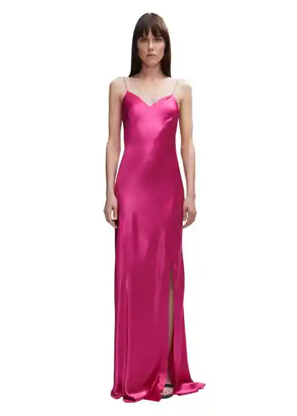 Vestido Moon Fucsia Talla L Mujer Mango