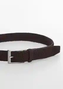 Cinturón Elástico Chocolate Talla 91 Hombre Mango