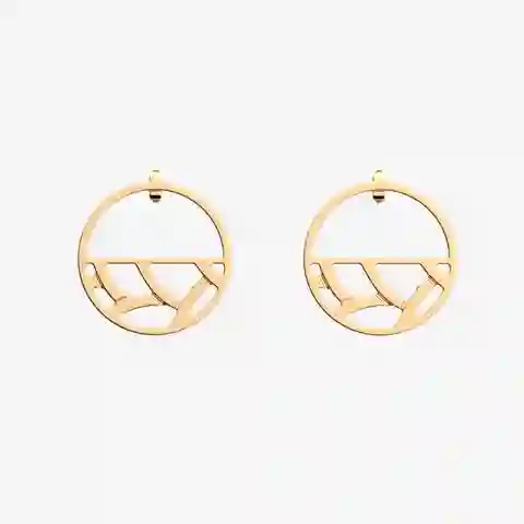 Les Georgettes Aretes Tresse Dorado 30 mm