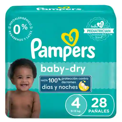 Pampers  Pañales Etapa 4 Baby-Dry 