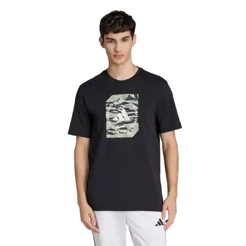 Adidas Camiseta Camo Box Manga Corta Hombre Negro Talla XL