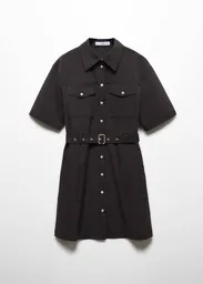 Vestido Corintio Negro Talla M Mujer Mango