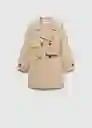 Saco Trench Gina Piedra Talla 06 Niñas Mango