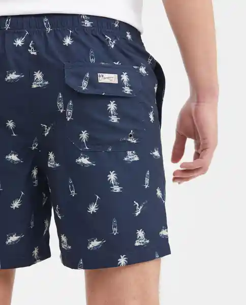 Short Boat Print Swimwear Azul Dark Ultraoscuro T L Chevignon