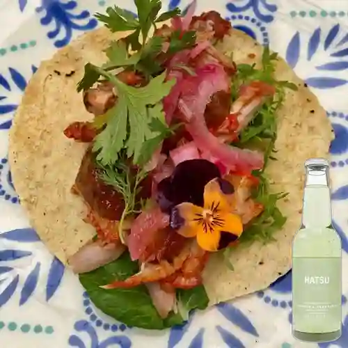 Taco Cochinita Pibil +Hatsu Sandía Albahaca 300ml