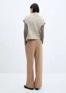 Pantalón Hunter Beige Talla 38 Mujer Mango