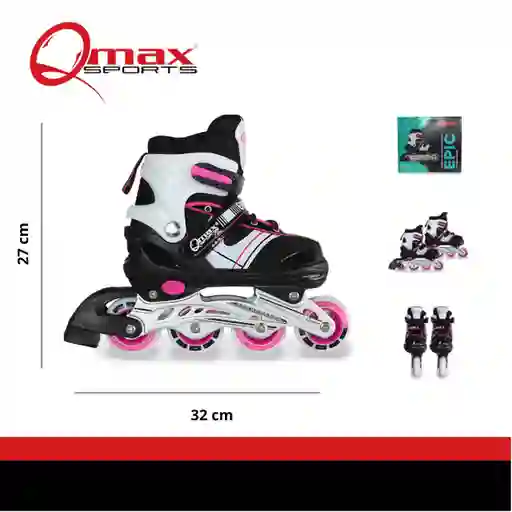 Qmax Sports Patines Ajustables Epic Pink L