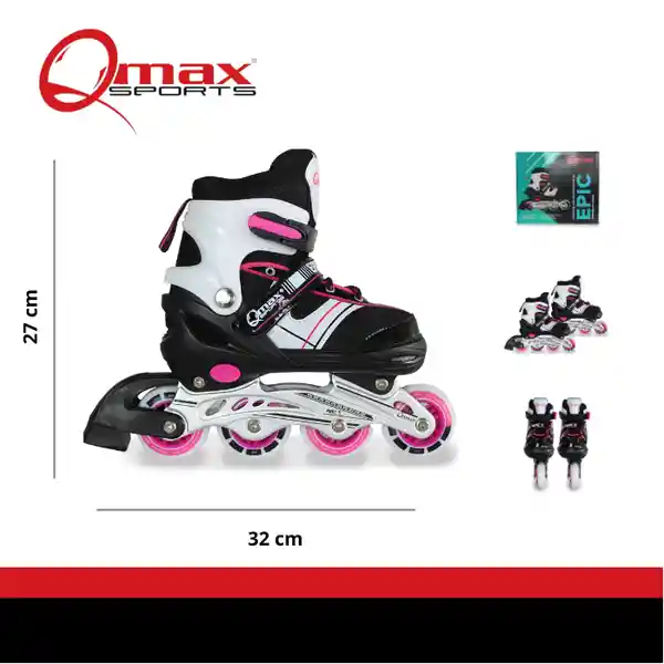 Qmax Sports Patines Ajustables Epic Pink L
